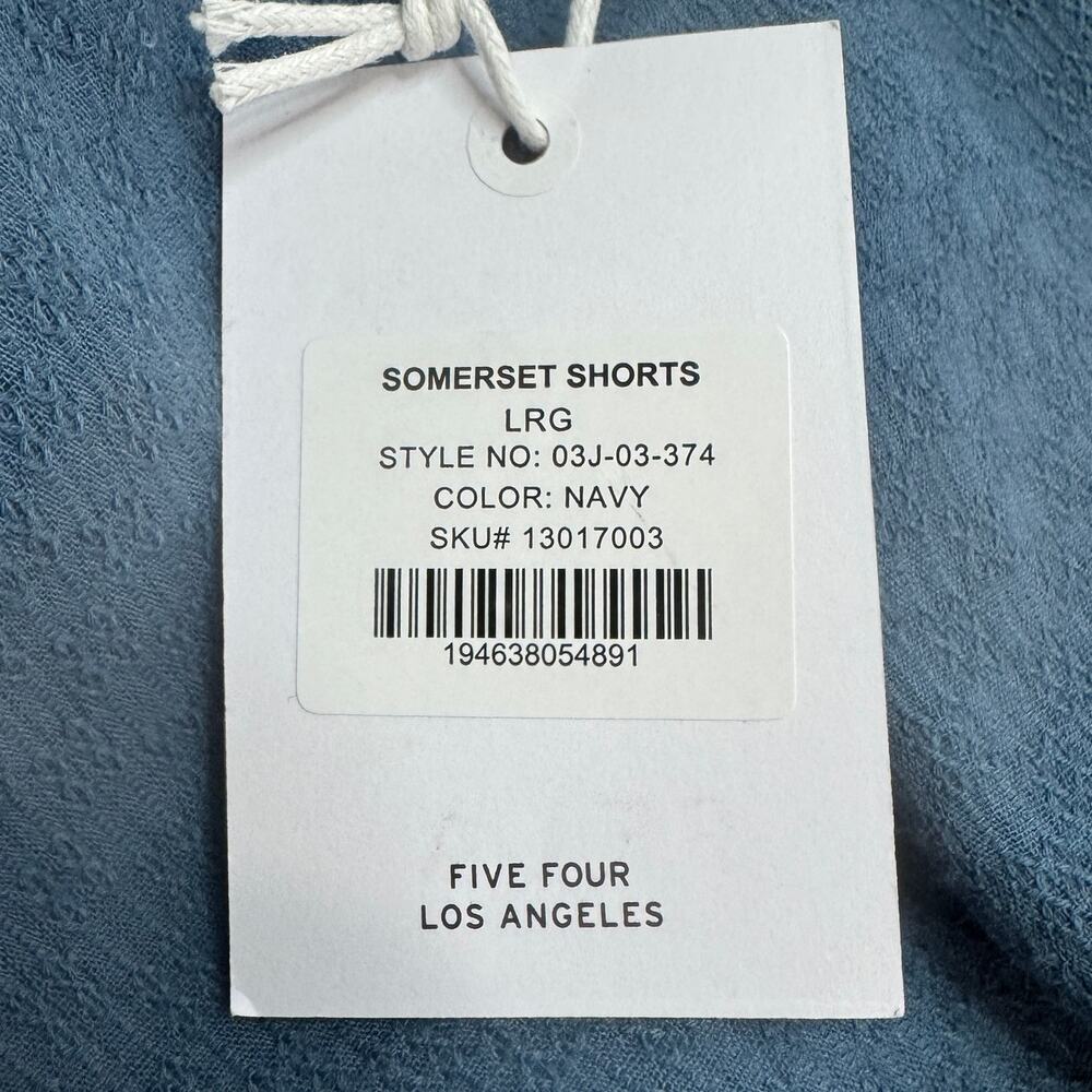 Men's Five Four Los Angeles Navy Somerset Lined Textured Cotton Casual Short L - Picture 6 of 9